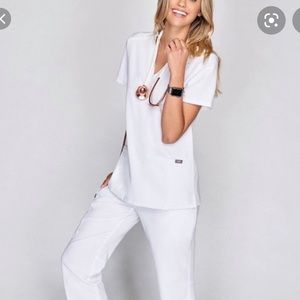 Figs white Casma scrub top limited edition